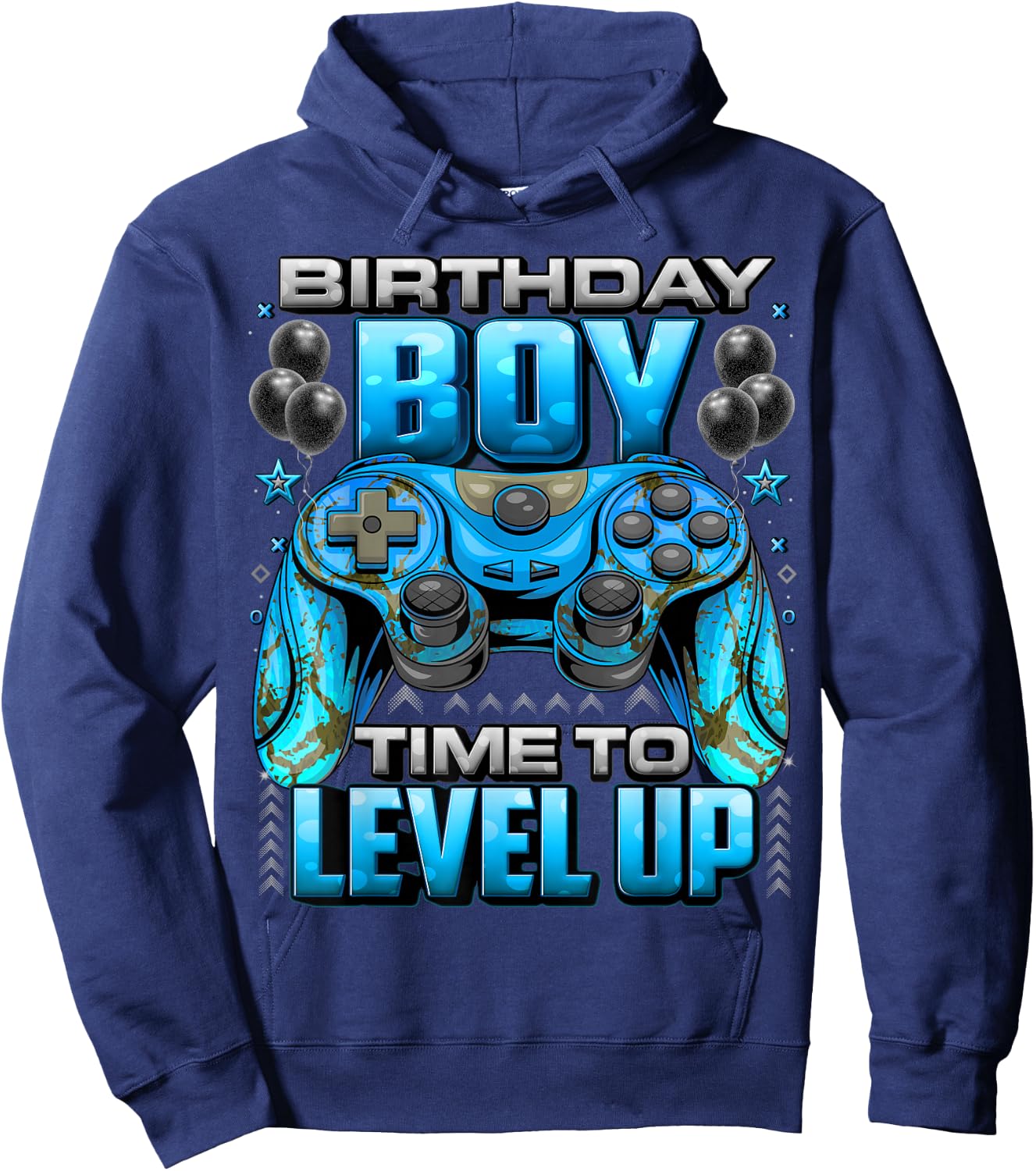 Birthday Boy Time to Level Up Shirt Video Gamer Birthday Boy Hoodie - Hoodie | Navy