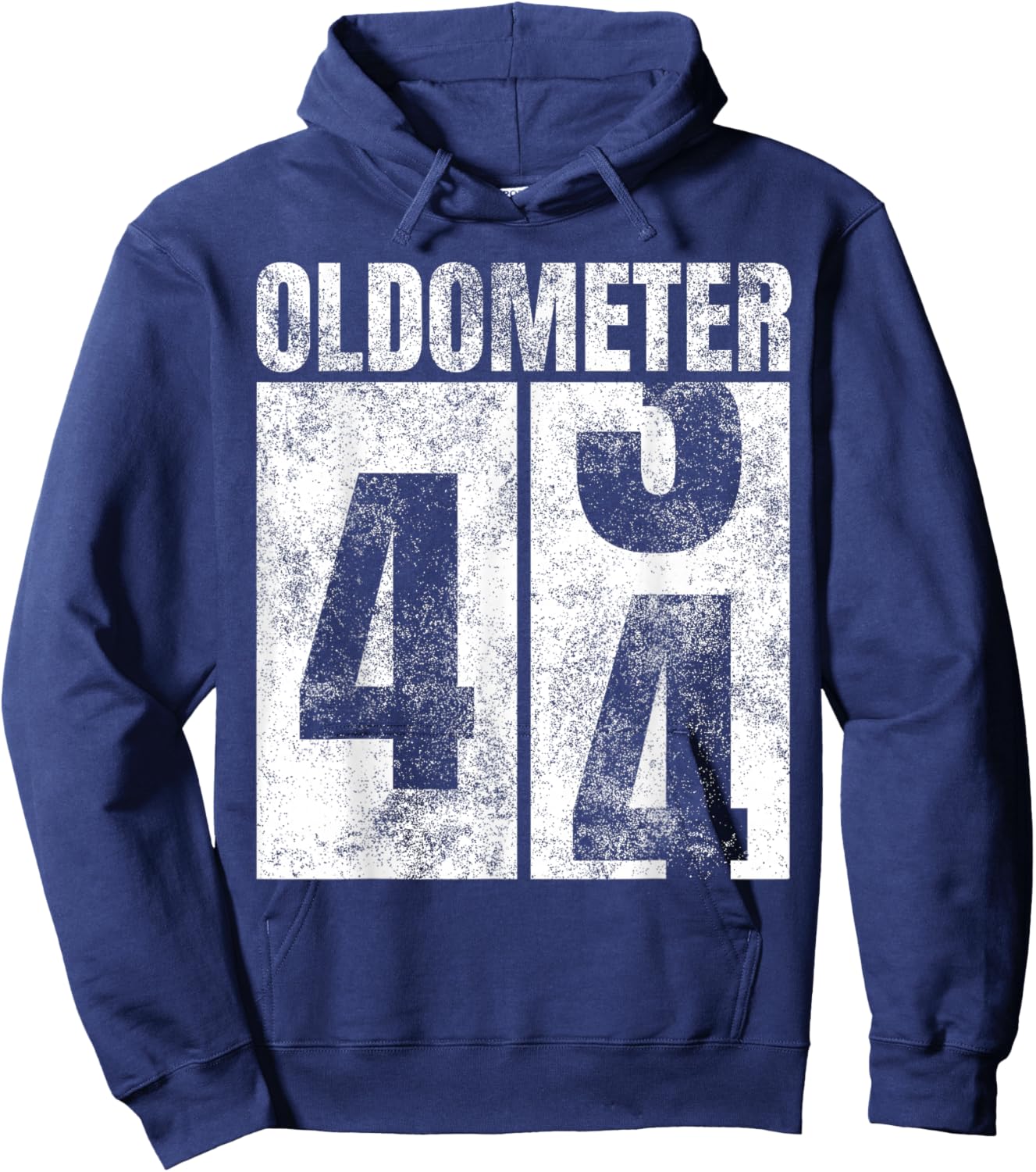 Oldometer 43-44 yrs Old Man Woman Bday Graphic 44th Birthday Hoodie - Hoodie | Navy