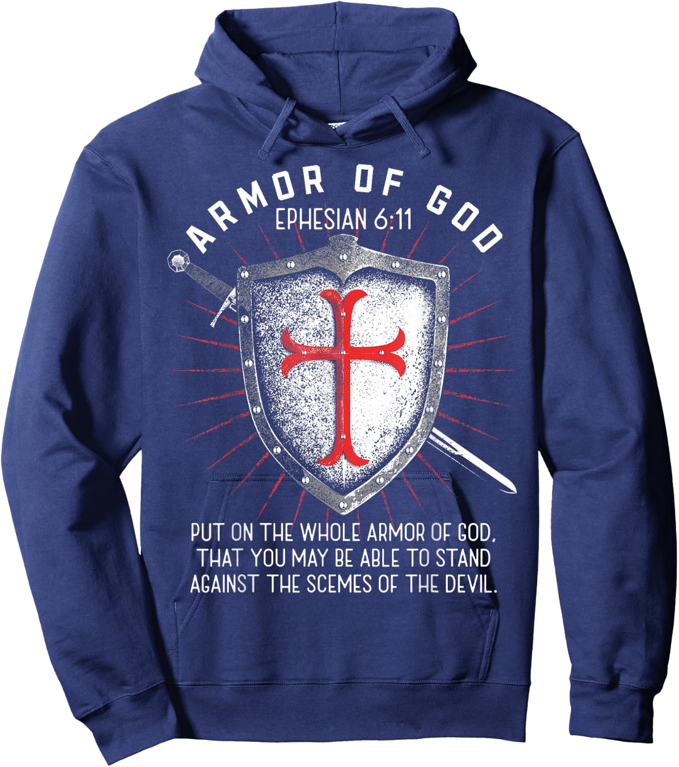 Armor Of God Ephesians 6:17 Bible Verse T Christian Hoodie - Hoodie | Navy