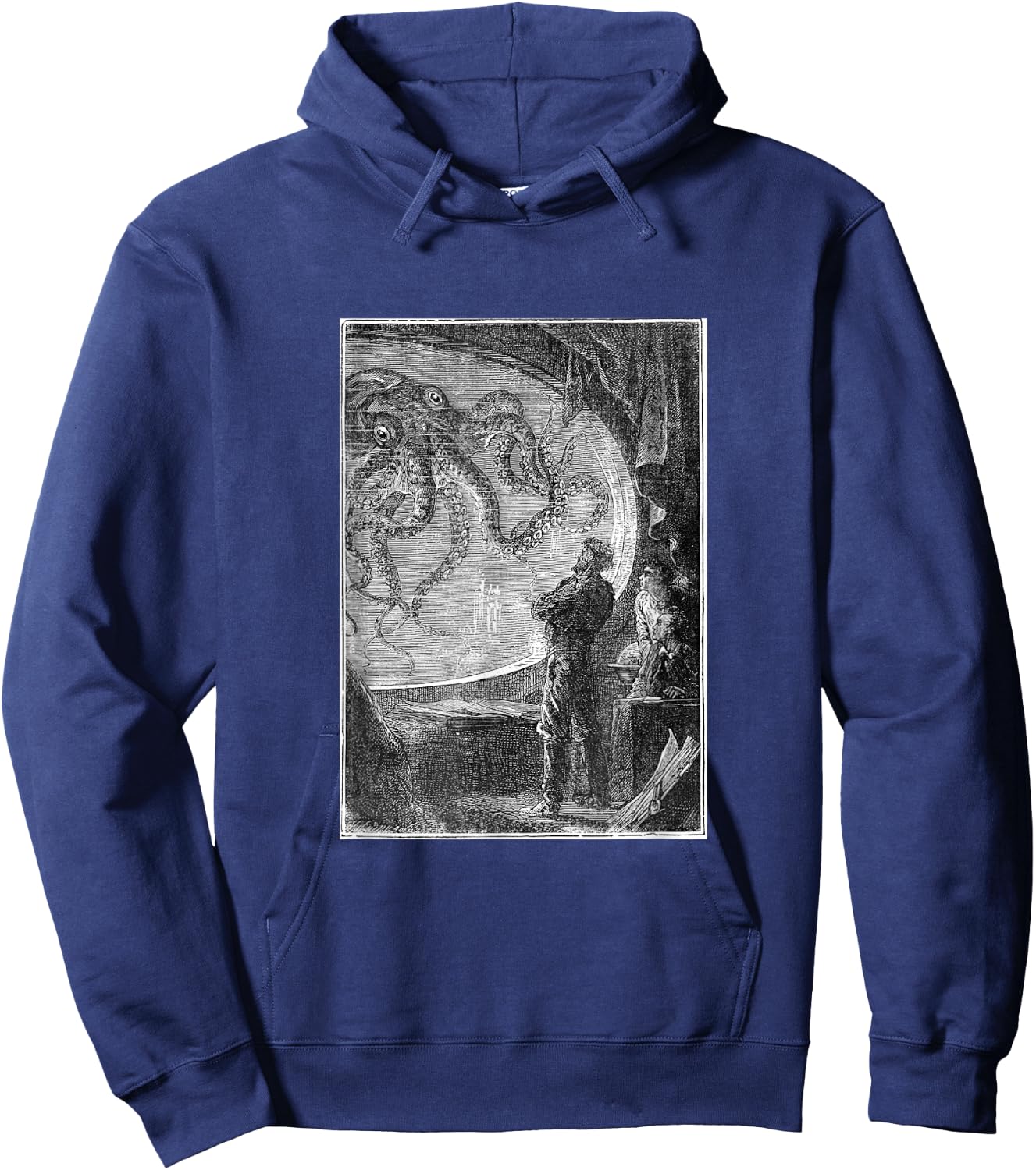 Captain Nemo Watching the Giant Squid Hoodie - Hoodie | Navy