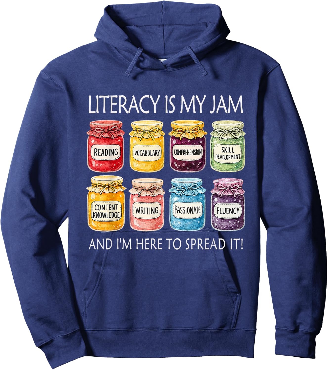 Retro Literacy Is My Jam And I’m Here To Spread It Hoodie - Hoodie | Navy
