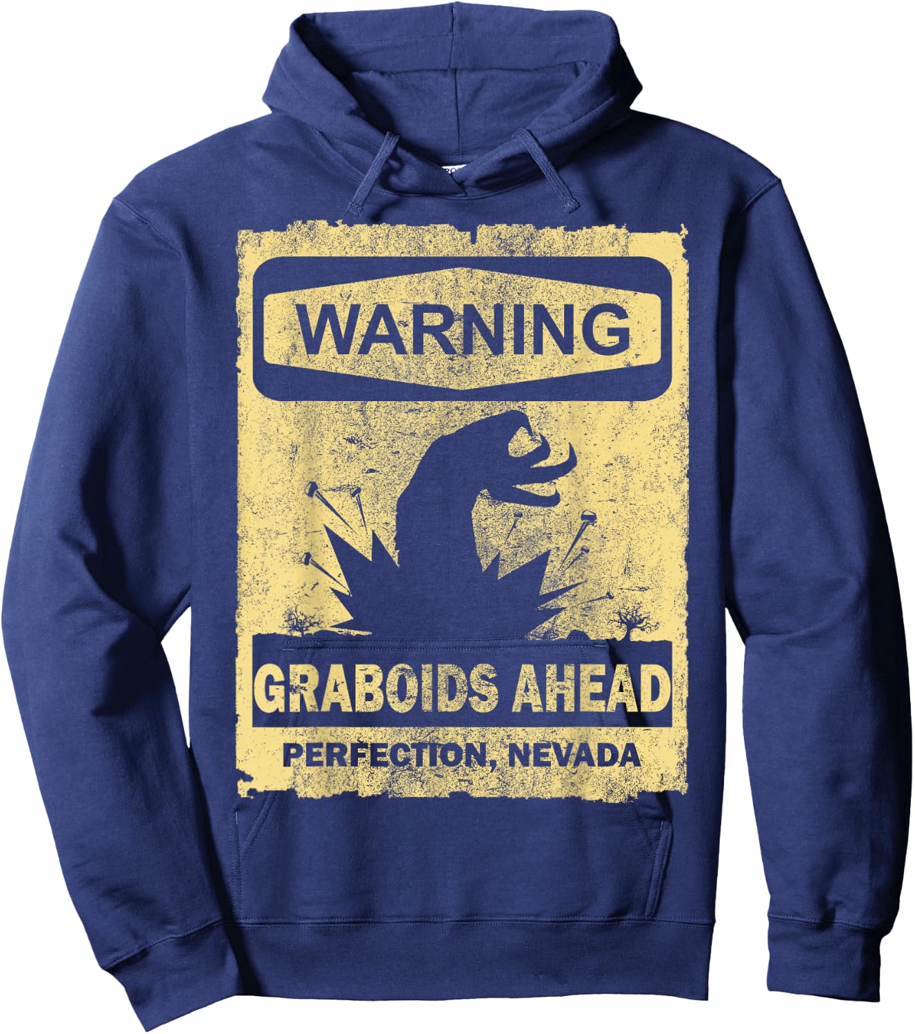Warning Graboids Ahead Hoodie - Hoodie | Navy