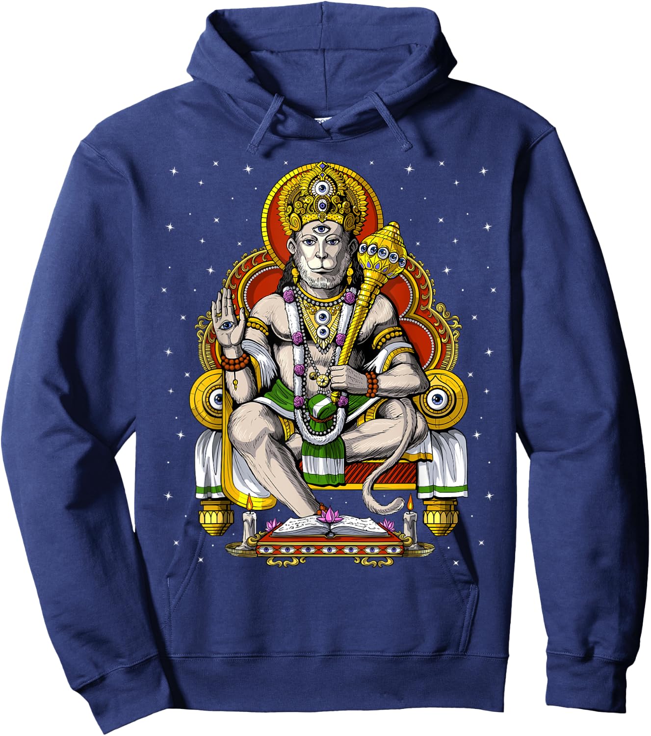 Hanuman Hindu God Hinduism Monkey Jainism Buddhism Spiritual Hoodie - Hoodie | Navy