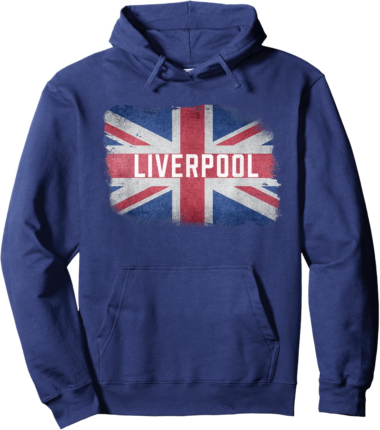 Liverpool | United Kingdom British Flag Vintage UK Scouser Hoodie - Hoodie | Navy