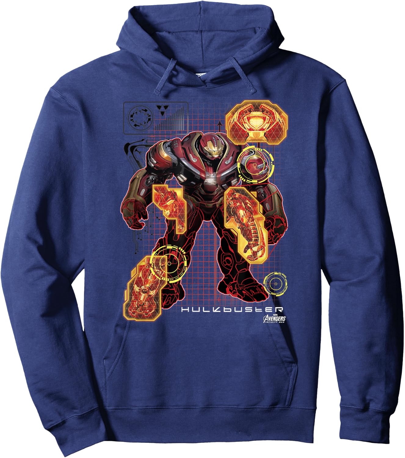 Marvel Infinity War The Hulkbuster Digital Schematic Hoodie - Hoodie | Navy