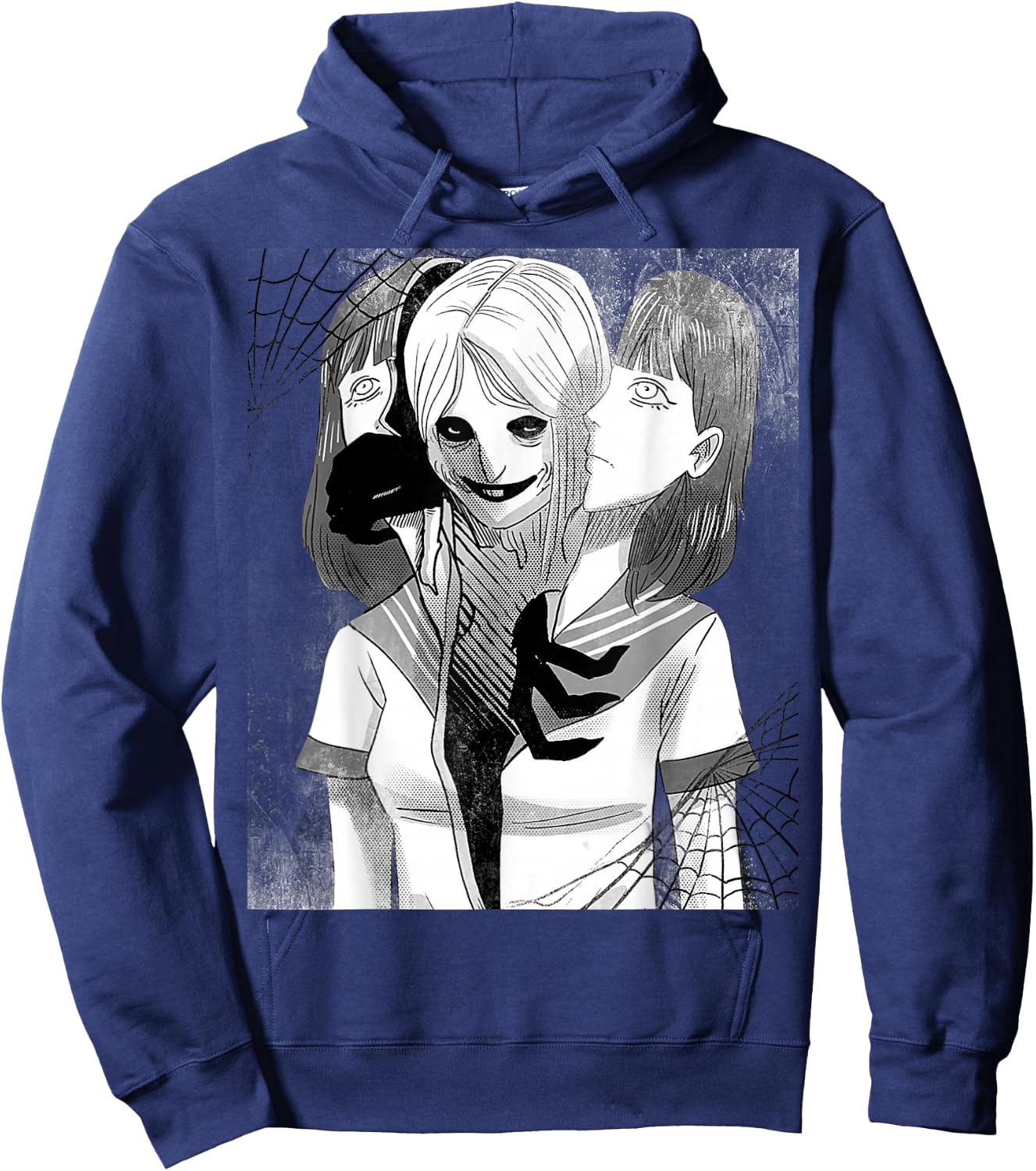 Otaku Anime Japanese Gothic Witch Occult Girl Horror Demon Hoodie - Hoodie | Navy
