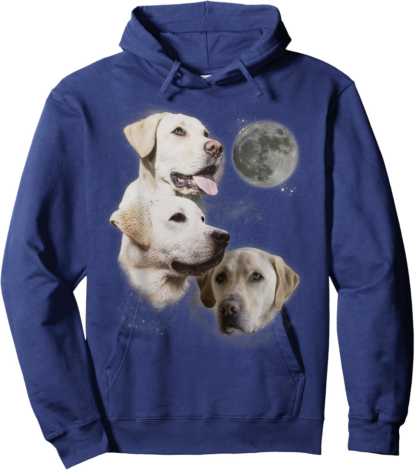 Howling at the Moon Shirt - Funny Yellow Labrador Retriever Hoodie - Hoodie | Navy