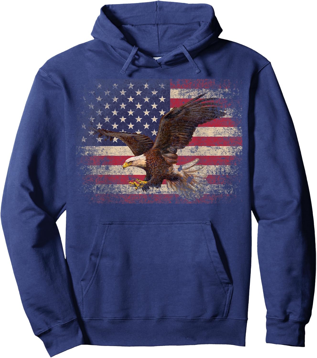 Bald Eagle 4th of July Christmas Gift American Flag Country Kids Men Hoodie - Hoodie | Navy