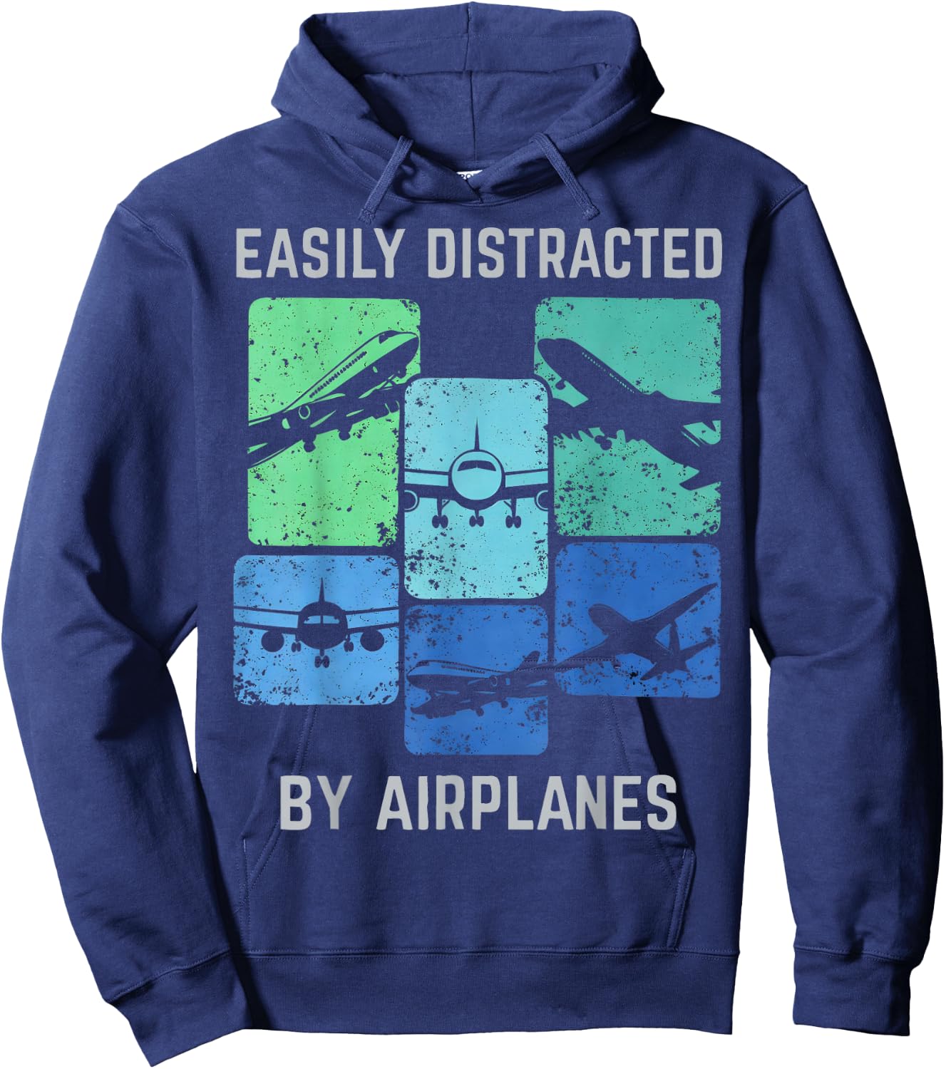 Easily Distracted by Airplanes Gifts Women Kids Hoodie - Hoodie | Navy