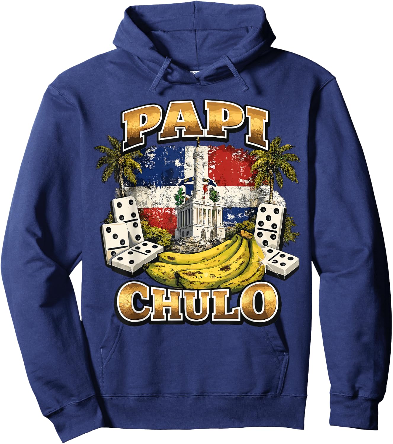PAPI CHULO Dominican Republic Handsome Daddy Papi Chulo Hoodie - Hoodie | Navy