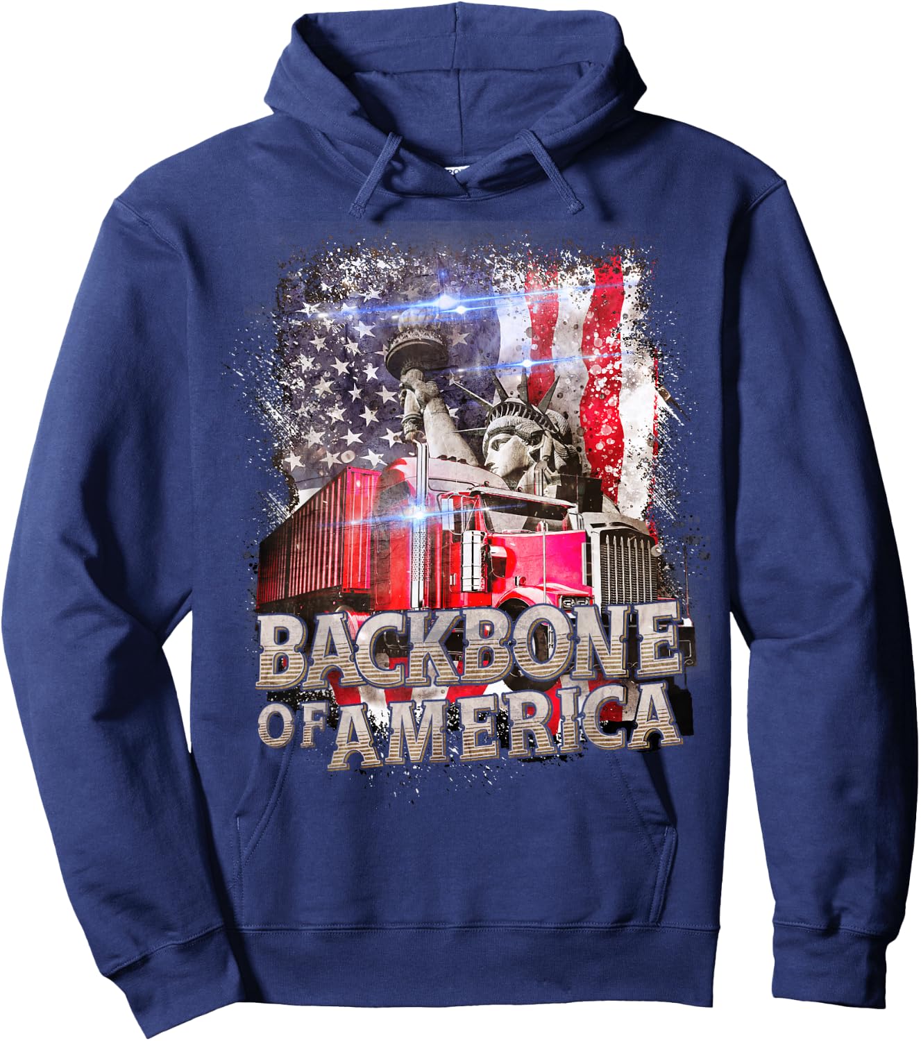 Funny Trucker Gifts Men Truck Driver Husband Semi Trailer Hoodie - Hoodie | Navy