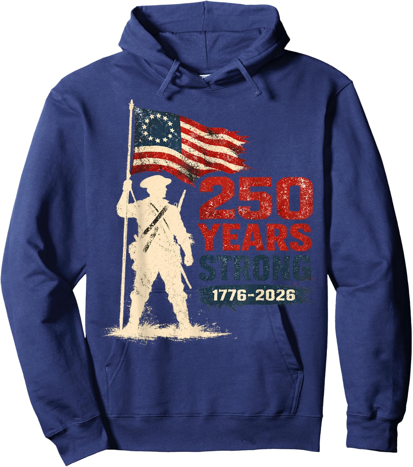 America US Flag 250 1776 2026 250th Anniversary 4th of July Hoodie - Hoodie | Navy