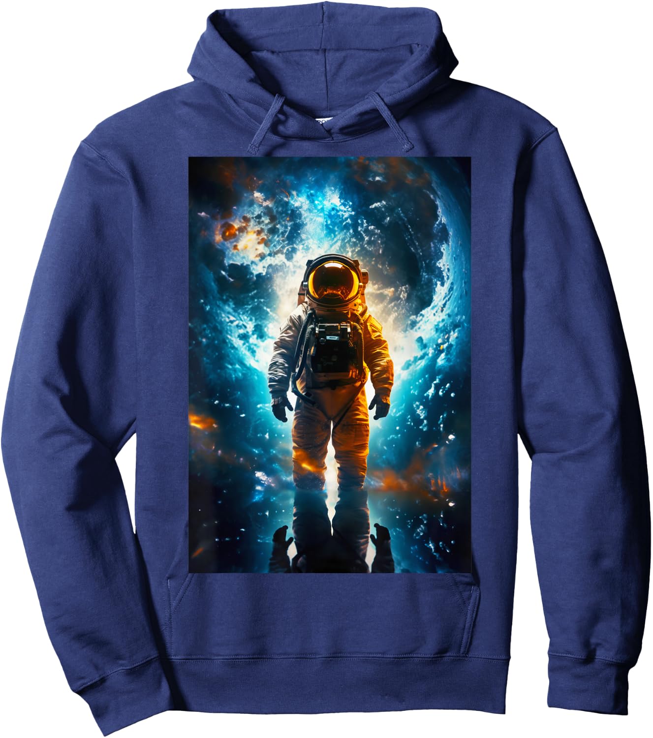 Interstellar Traveler Astronaut Earth Space Art for Hoodie - Hoodie | Navy