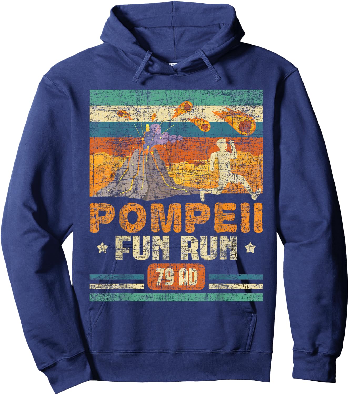 Pompeii Fun Run - Geography Volcanologist Volcanology Small Hoodie - Hoodie | Navy