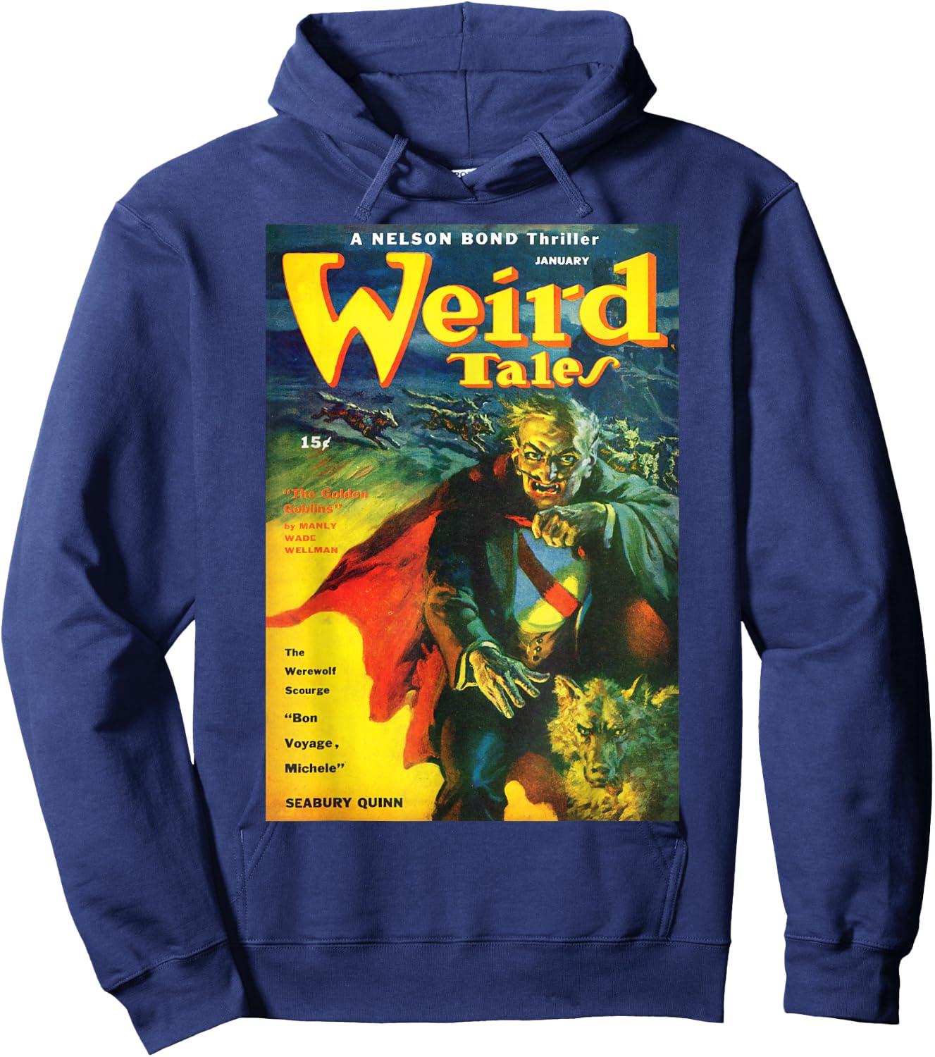 Vampire Werewolf Halloween Horror Vintage Comic Book Retro Hoodie - Hoodie | Navy