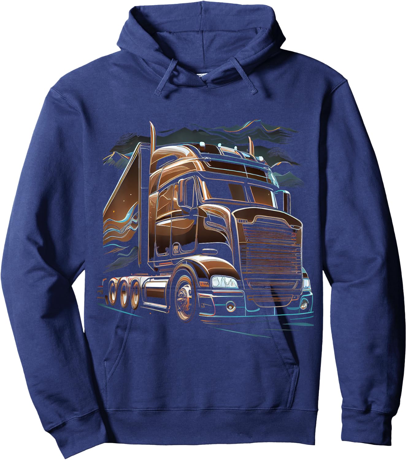 Truck Driver 18 Wheel Trucker Gift Hoodie - Hoodie | Navy