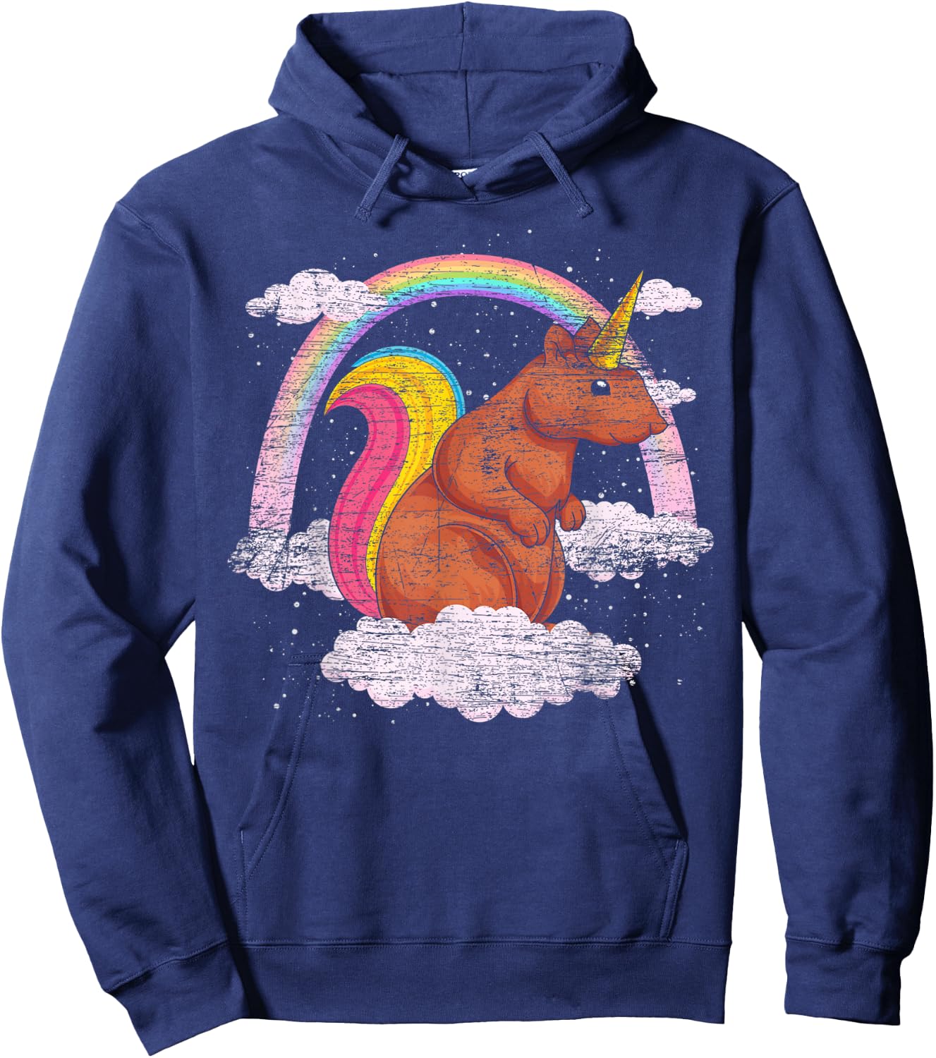 Fantasy Animal Rainbow Squirrelcorn Squirrel Unicorn Hoodie - Hoodie | Navy