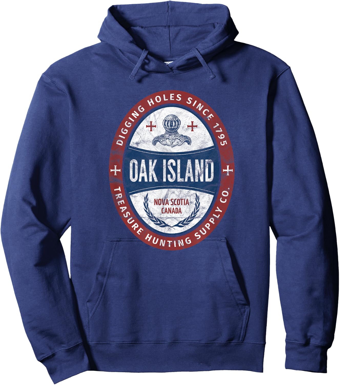 Oak Island Treasure Hunting Retro Templar Knight Treasure Gi Hoodie - Hoodie | Navy