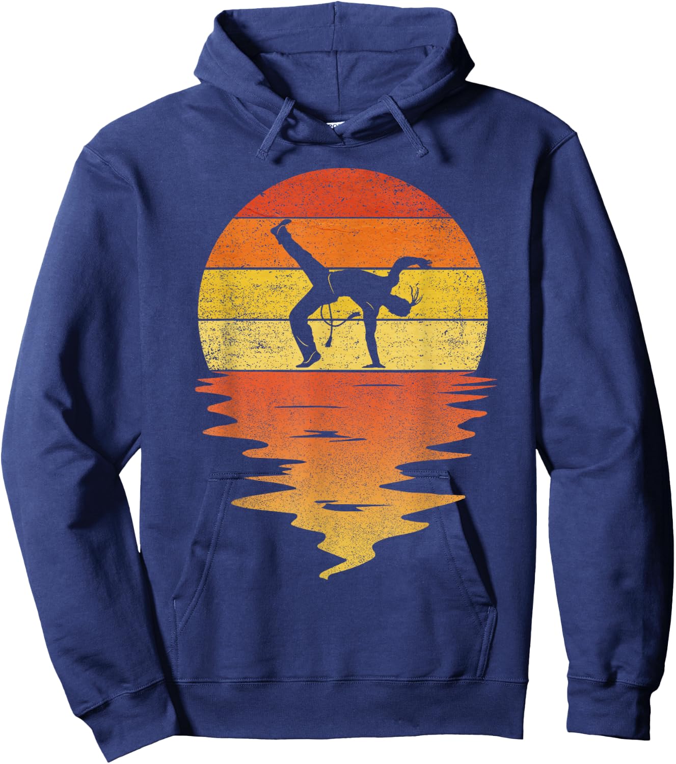 Capoeira shirt retro sunset 70s vintage Capoeira Hoodie - Hoodie | Navy