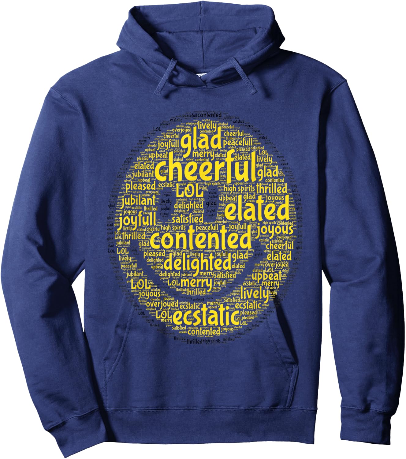 Happy Smile Smile Face Aesthetic Co Positive Vibes Mood Hoodie - Hoodie | Navy