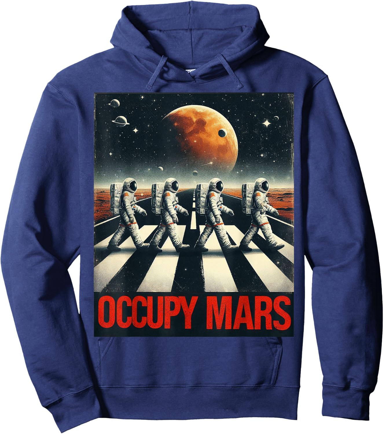 Astronauts Walking on Mars Occupy Mars Hoodie - Hoodie | Navy