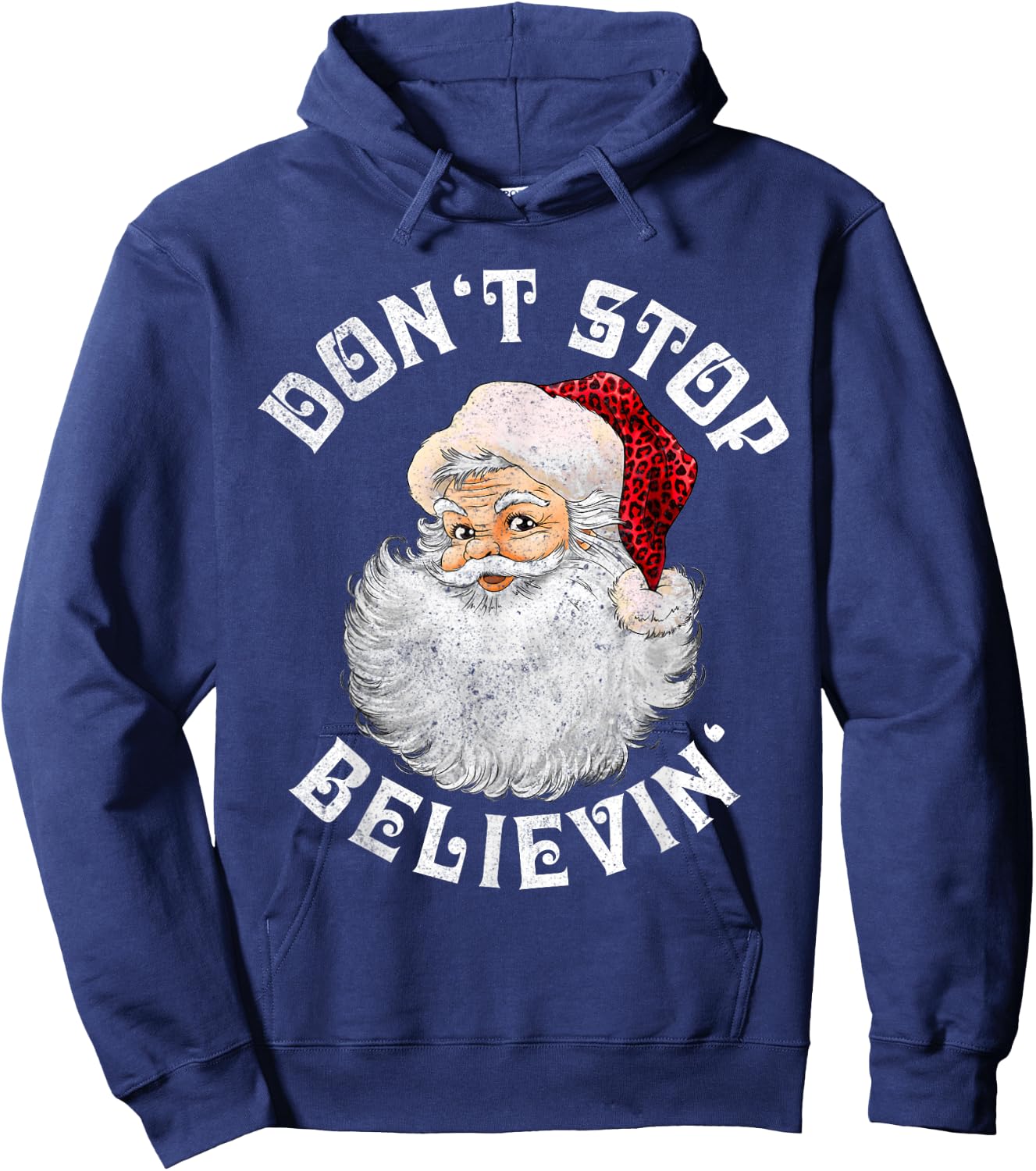 Don't Stop Believin Christmas Santa Pajamas Boys Kids Xmas Hoodie - Hoodie | Navy
