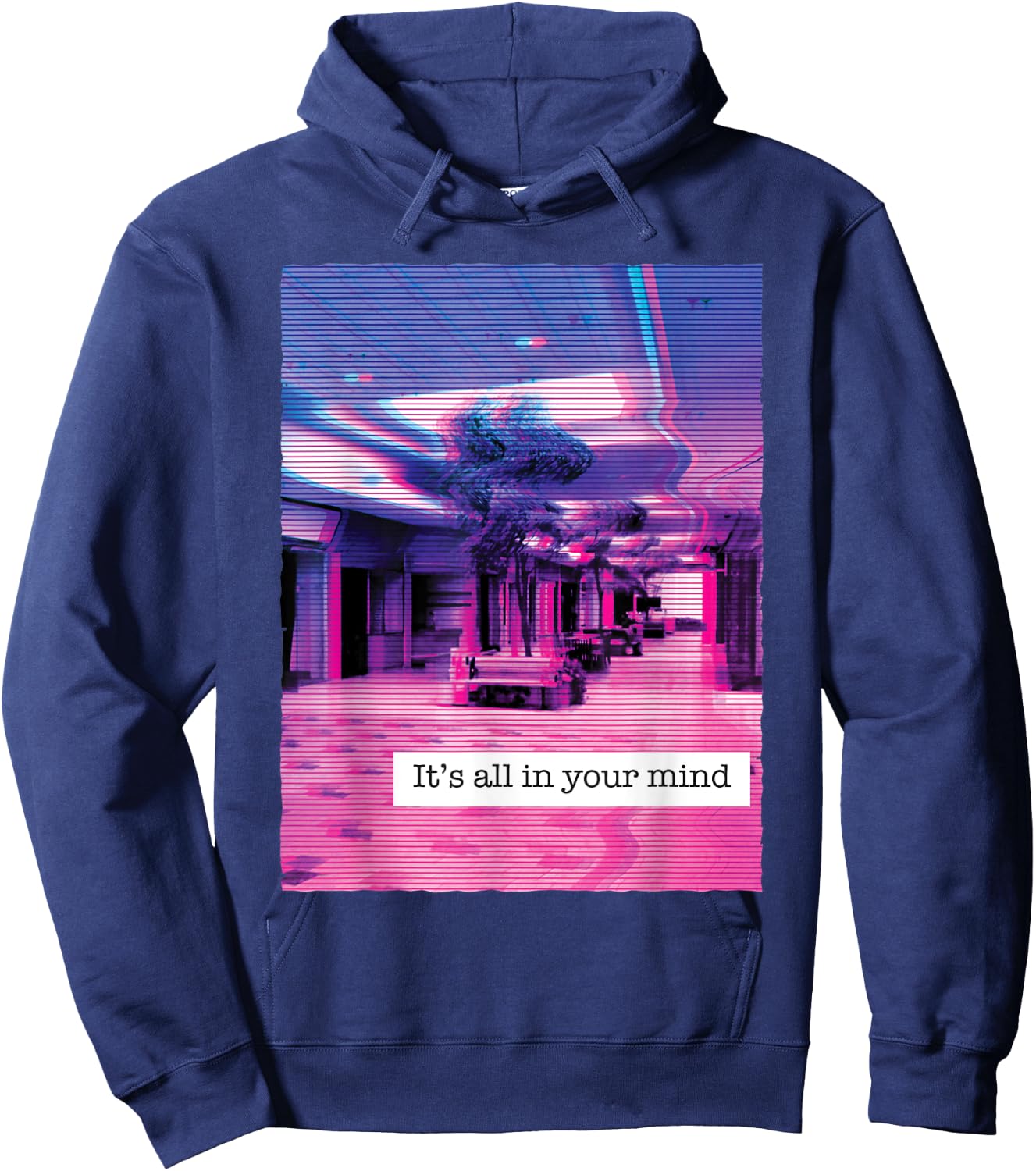 Vaporwave aesthetic edgy all in your mind dream design Hoodie - Hoodie | Navy