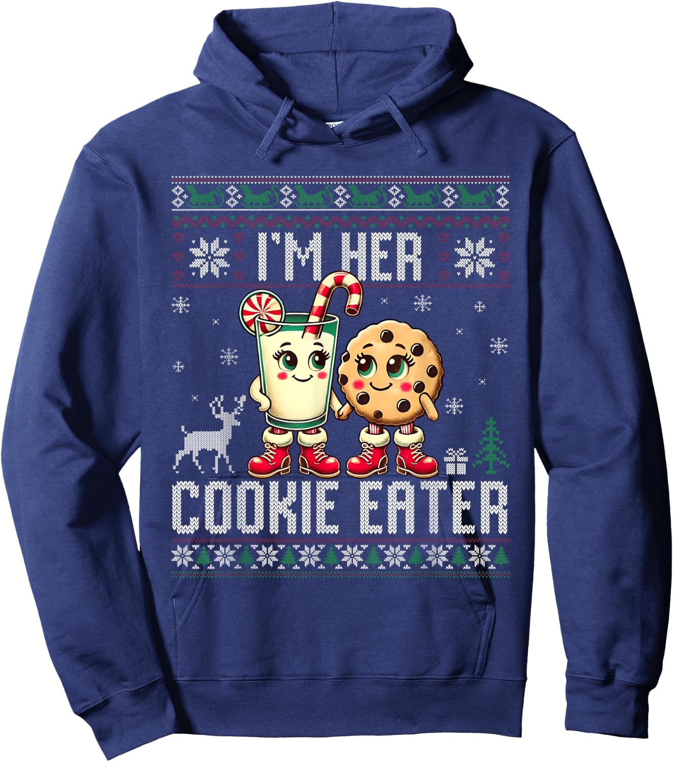 Funny I'm Her Cookie Eater I'm His Milk Drinker Couple Ugly Hoodie - Hoodie | Navy