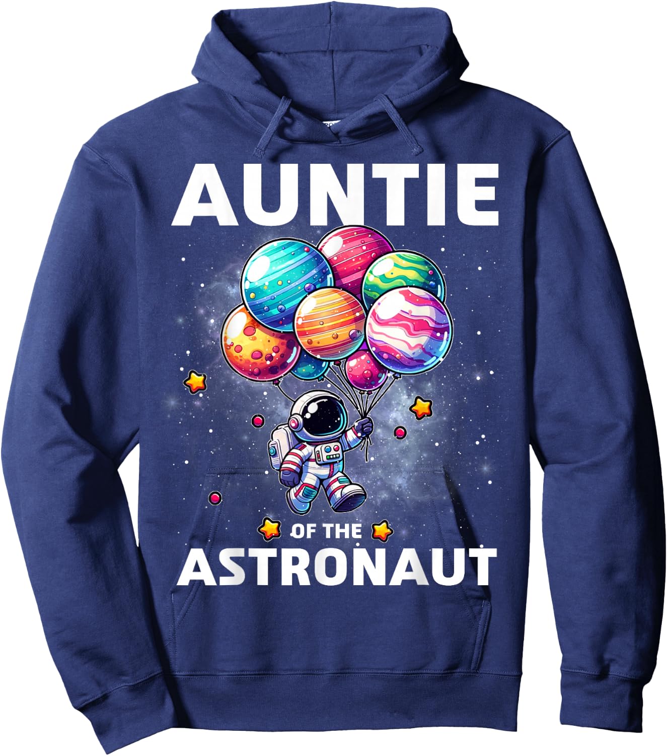 Auntie of the Astronaut Space Theme First Birthday Party Hoodie - Hoodie | Navy