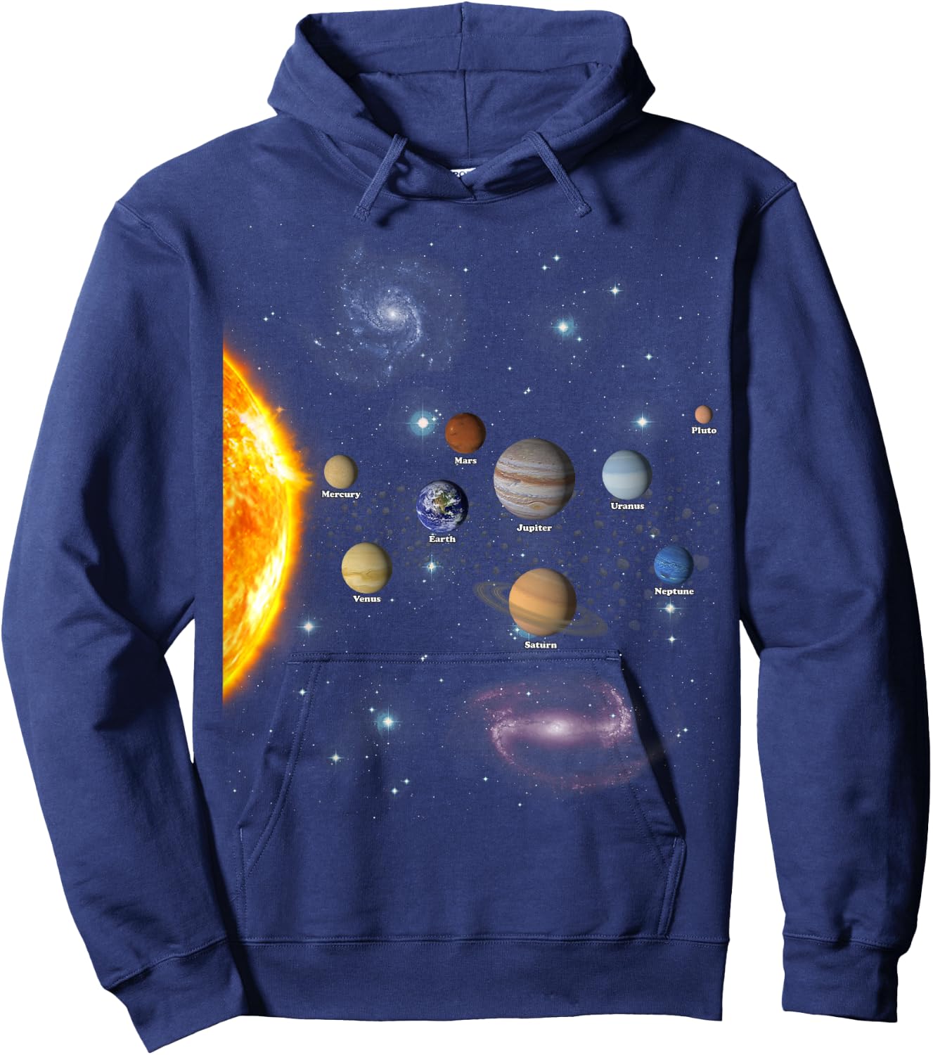 Boys Girls Kids Realistic Solar System Christmas Hoodie - Hoodie | Navy