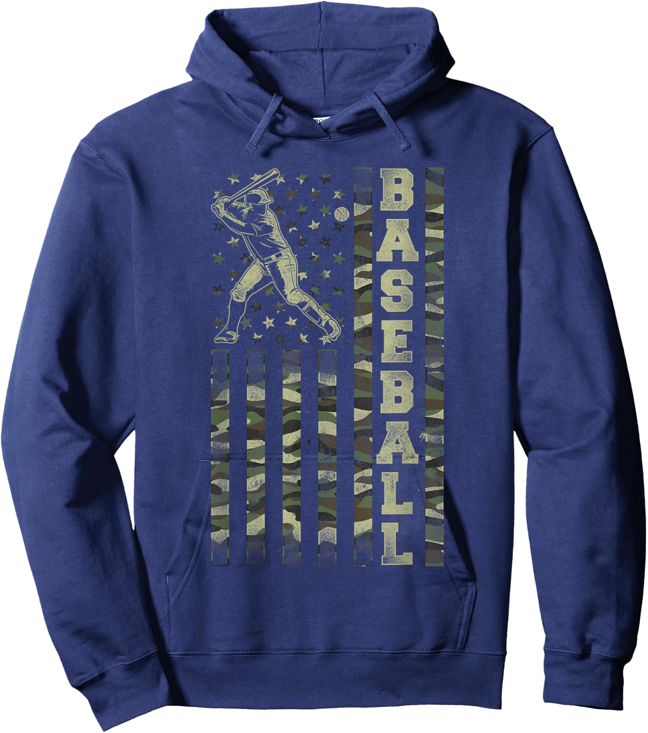 Baseball Fan Usa American Flag Camo Camouflage Hoodie - Hoodie | Navy