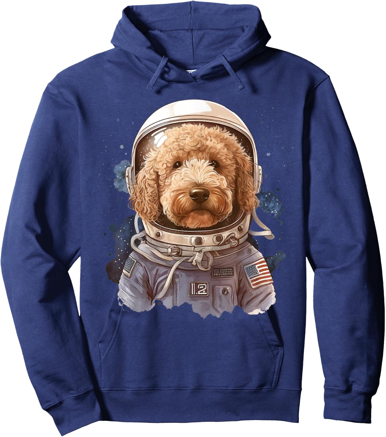 Goldendoodle Astronaut In The Space Cool Graphic Doodle Dog Hoodie - Hoodie | Navy