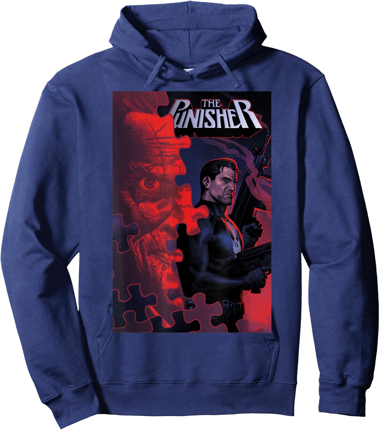 Marvel The Punisher Jigsaw In Bagalia Comic Book Cover Hoodie - Hoodie | Navy