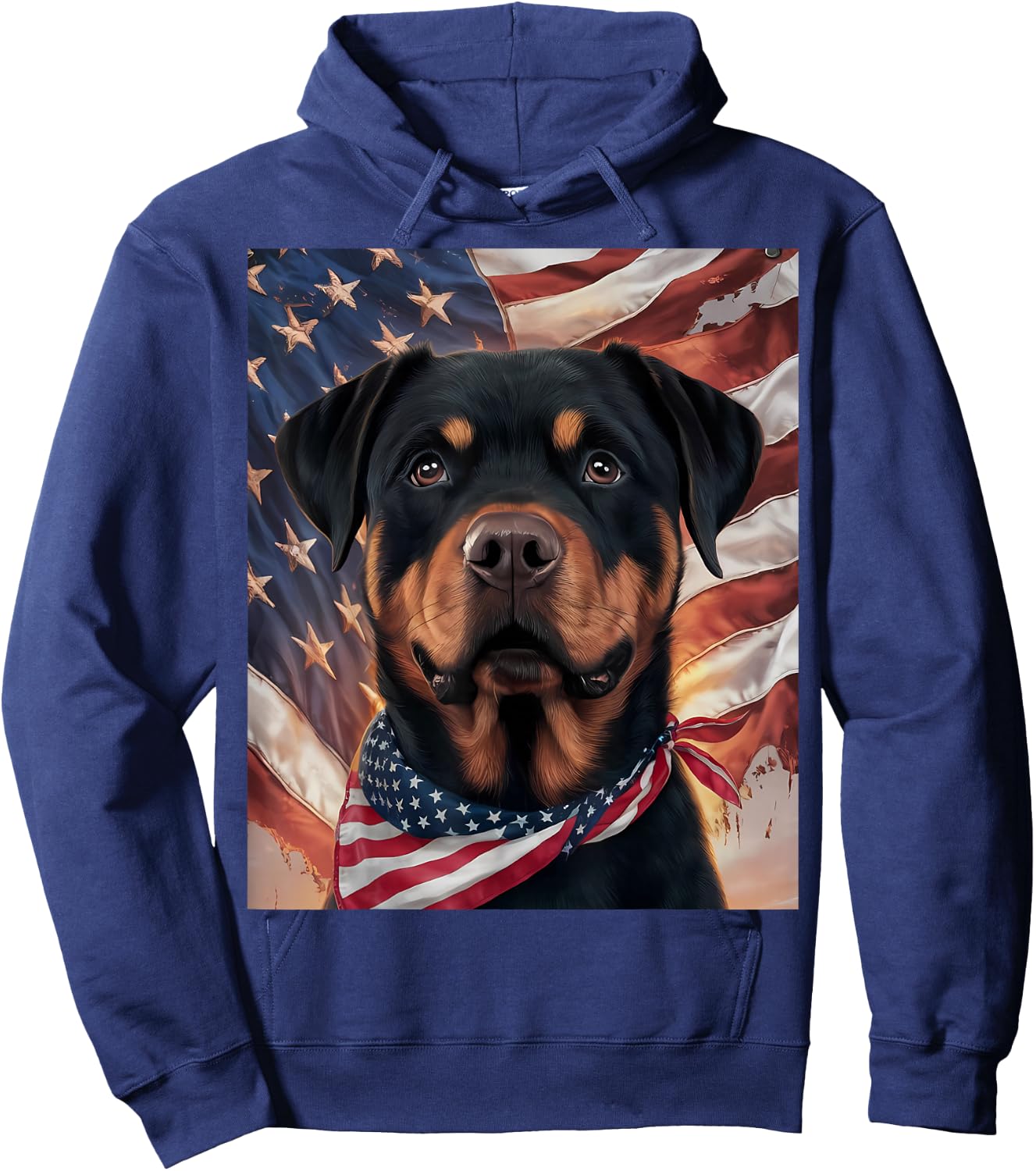 Rottweiler Dog 4th of July American Flag American Pride Hoodie - Hoodie | Navy