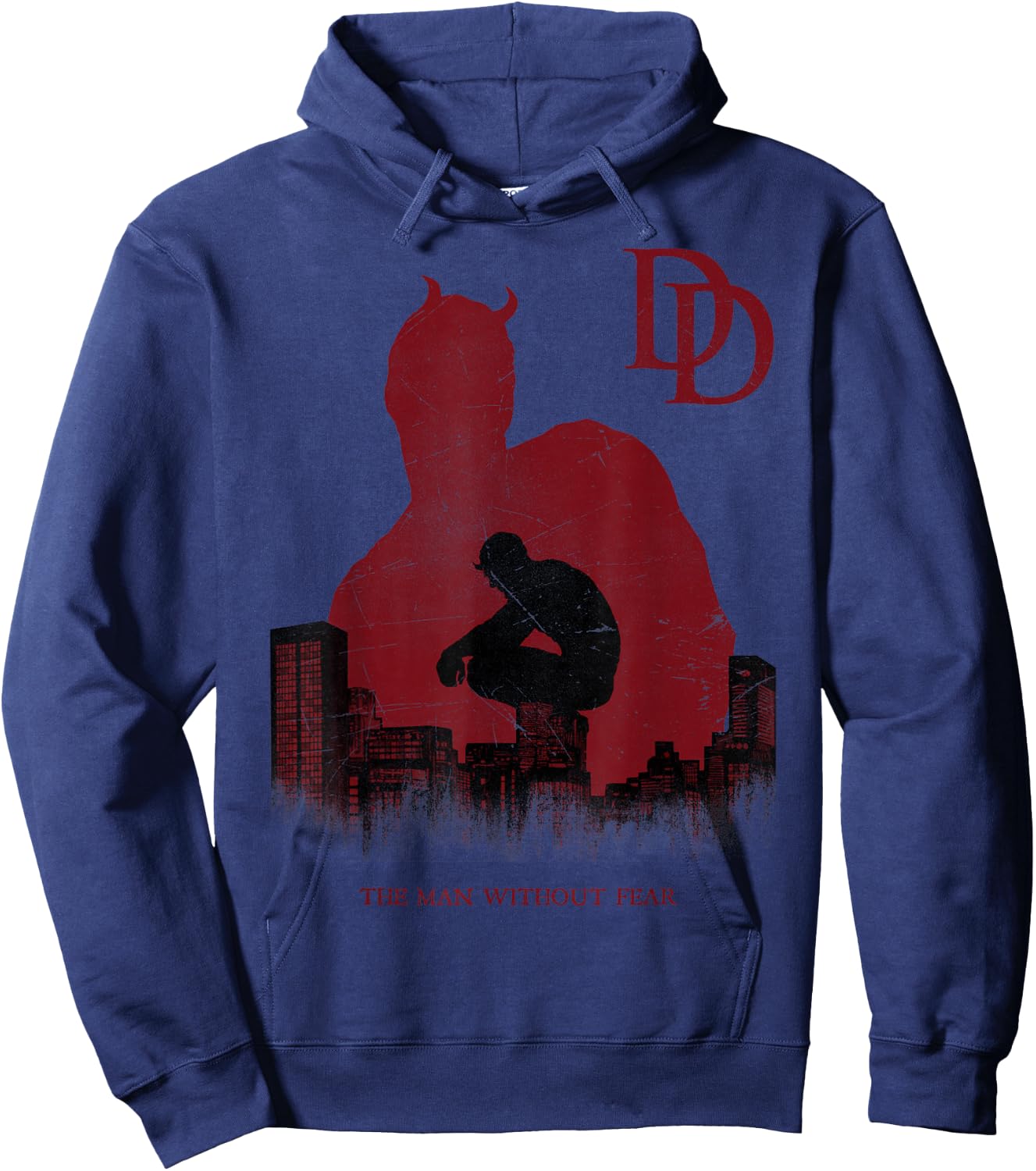 Marvel Daredevil The Man Without Fear Silhouette Hoodie - Hoodie | Navy