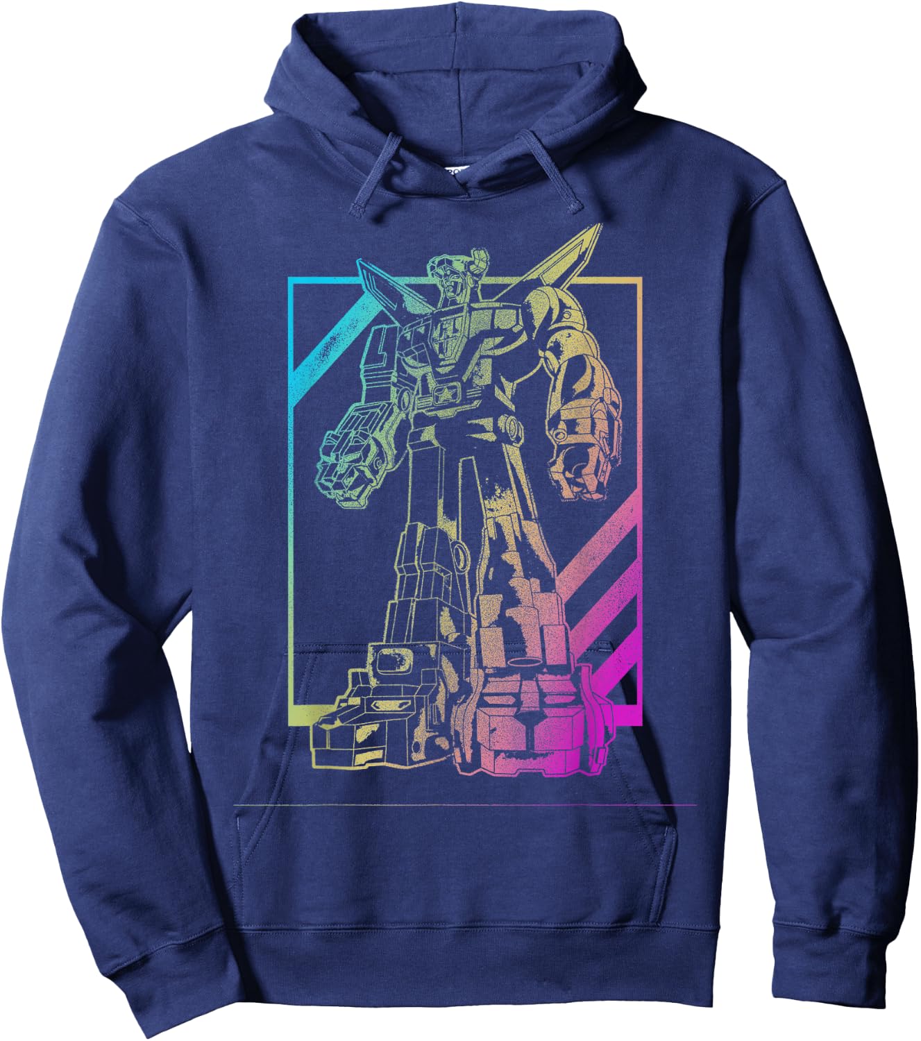 Voltron Defender of the Universe Neon Outline Portrait Hoodie - Hoodie | Navy