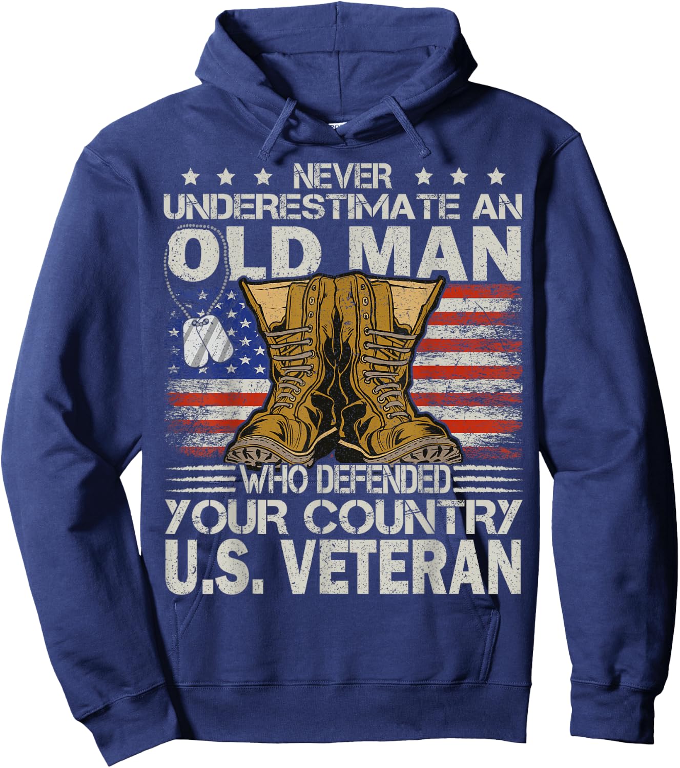 Veteran & Father's Day designs US Veteran veterans day Us Patriot , Black Hoodie - Hoodie | Navy