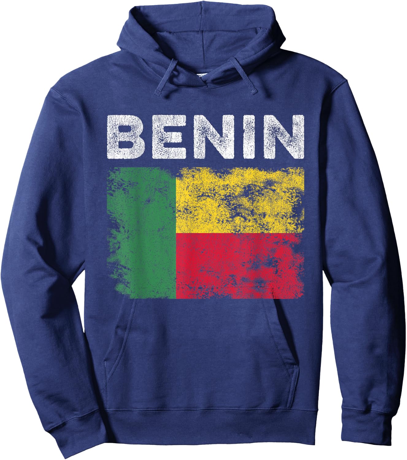 Benin Flag Distressed - Men Women Kids - Beninese Flag Hoodie - Hoodie | Navy