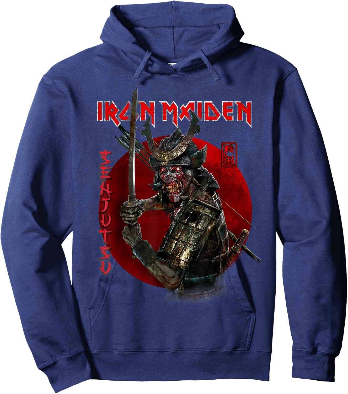 Iron Maiden - Senjutsu Eddie Red Circle Hoodie - Hoodie | Navy