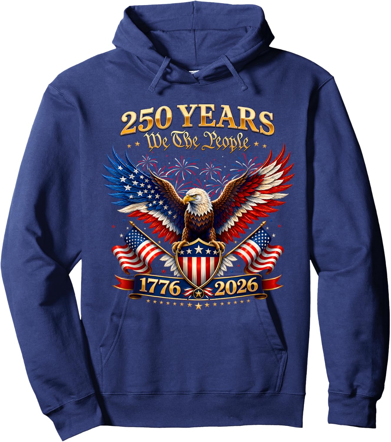 250 Years American US 250th 4th of July 250 Anniversary USA Hoodie - Hoodie | Navy