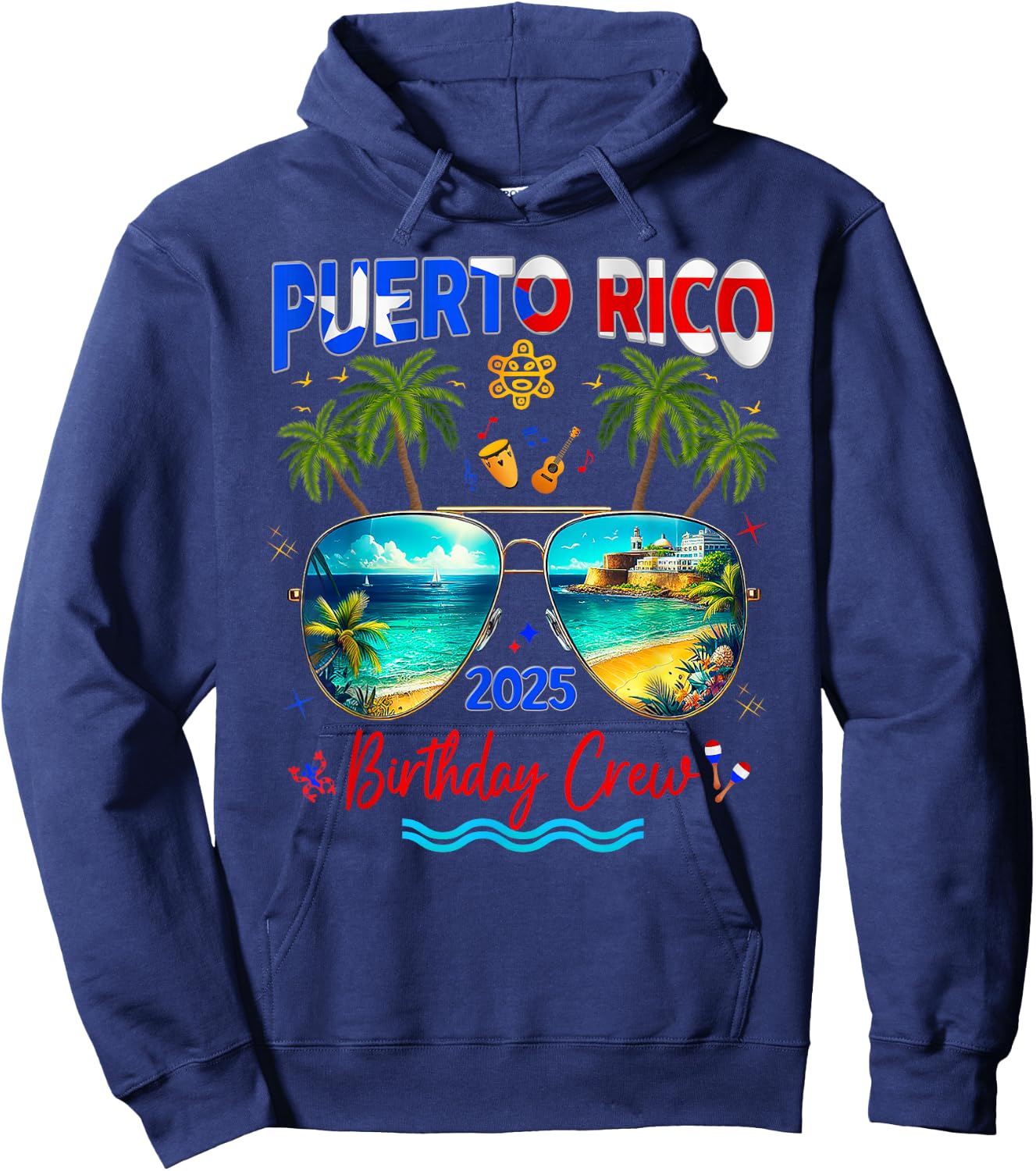 Puerto Rico Vacation Trip 2025 Birthday Family Matching Grou Hoodie - Hoodie | Navy