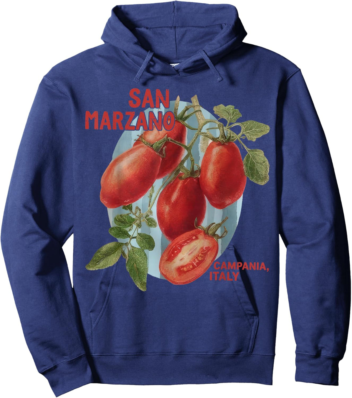 Vintage San Marzano Tomatoes Italian Girl Summer Hoodie - Hoodie | Navy