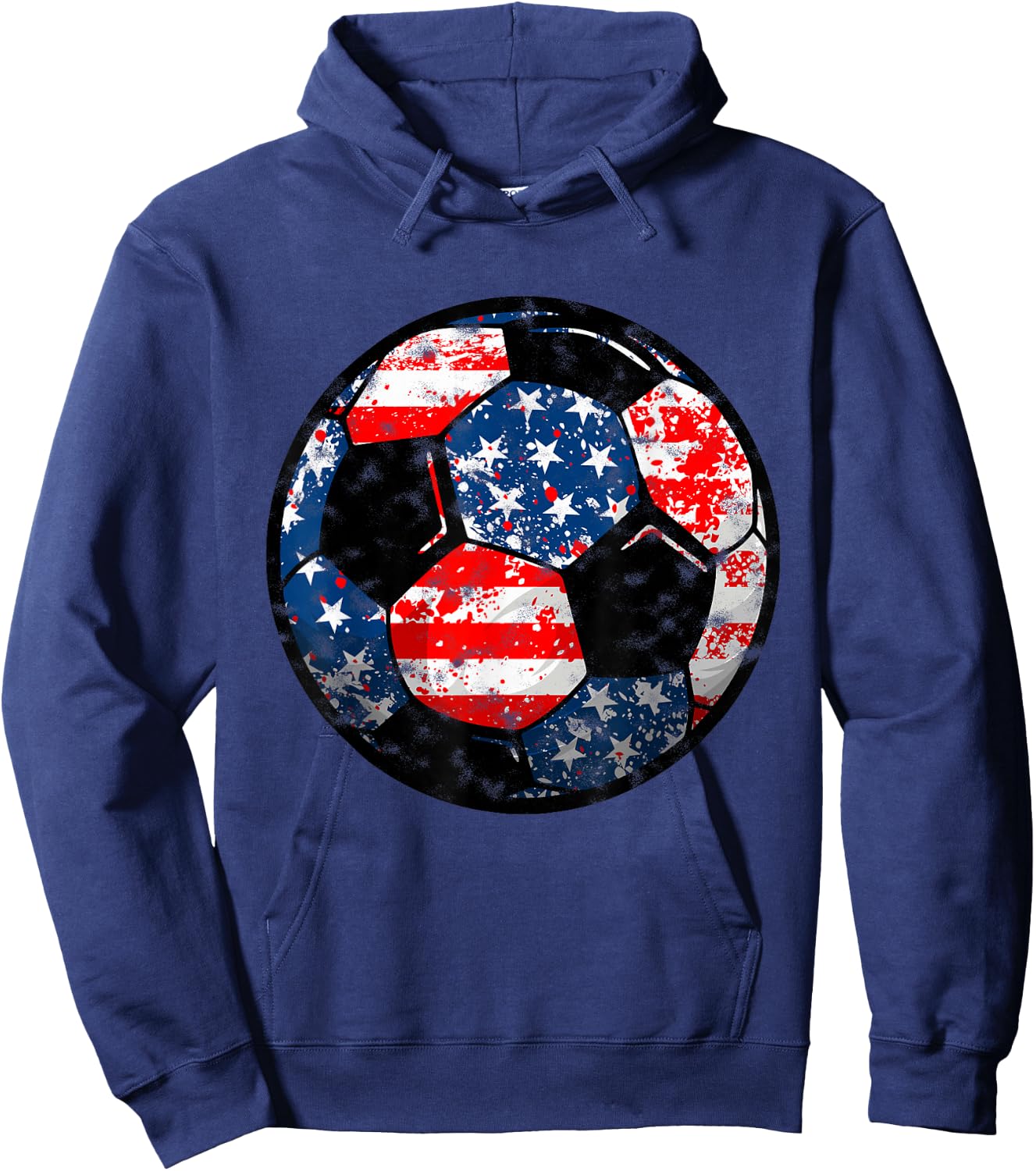 4th Of July USA Flag Soccer Patriotic Soccer Player Hoodie - Hoodie | Navy