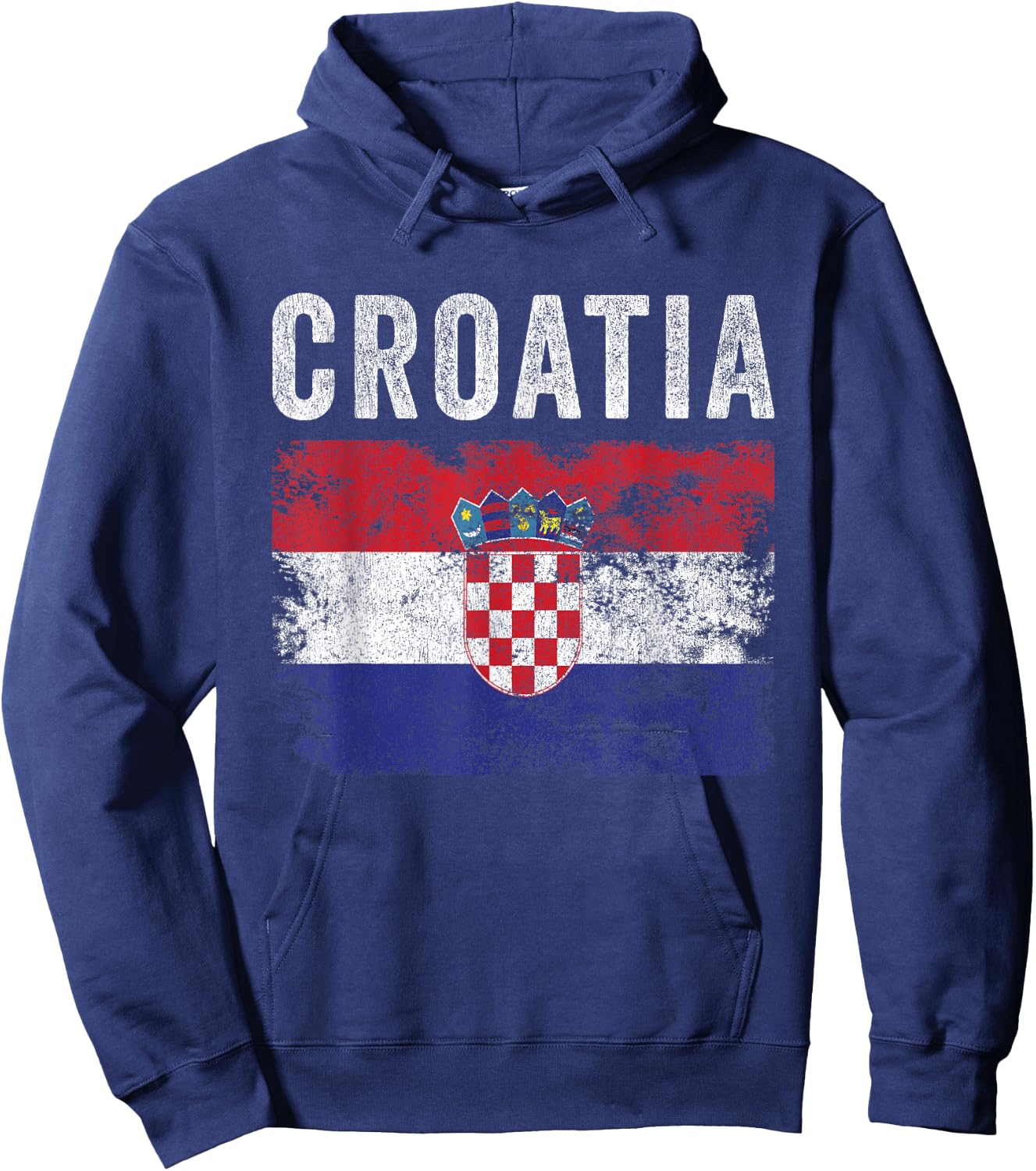 Croatia Flag Distressed - Men Women Kids - Croatian Flag Hoodie - Hoodie | Navy