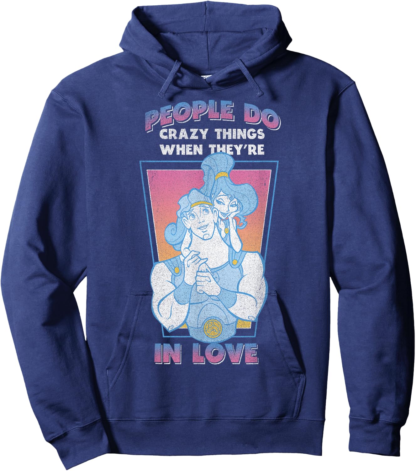 Disney Hercules Valentine's Day Vintage Megara in Love Hoodie - Hoodie | Navy