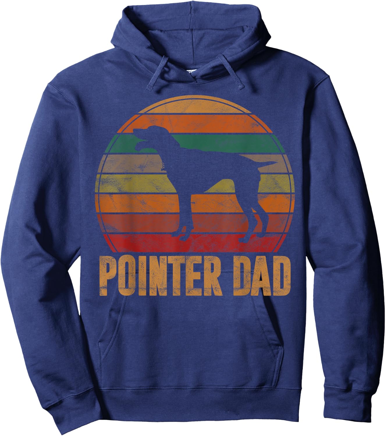 Retro Pointer Dad Gift Rott Dog Owner Pet Pointer Father Hoodie - Hoodie | Navy