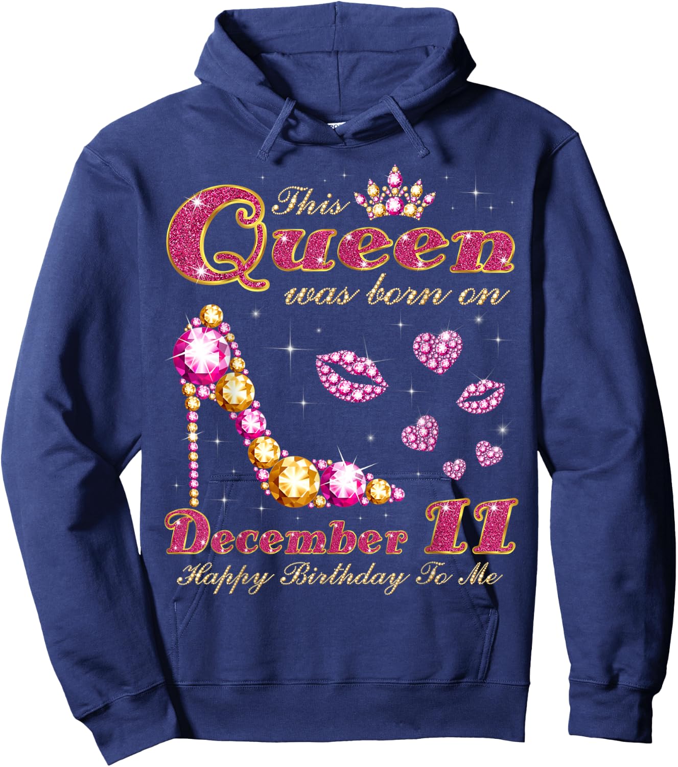 This Queen was born on December 11, 11th December Birthday Hoodie - Hoodie | Navy