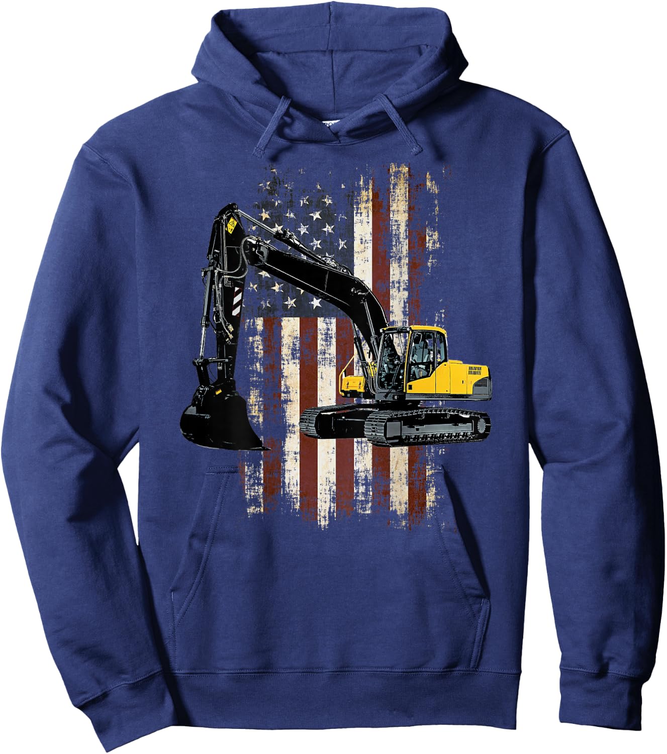Heavy Equipment Operator Design On Back of Clothing Hoodie - Hoodie | Navy