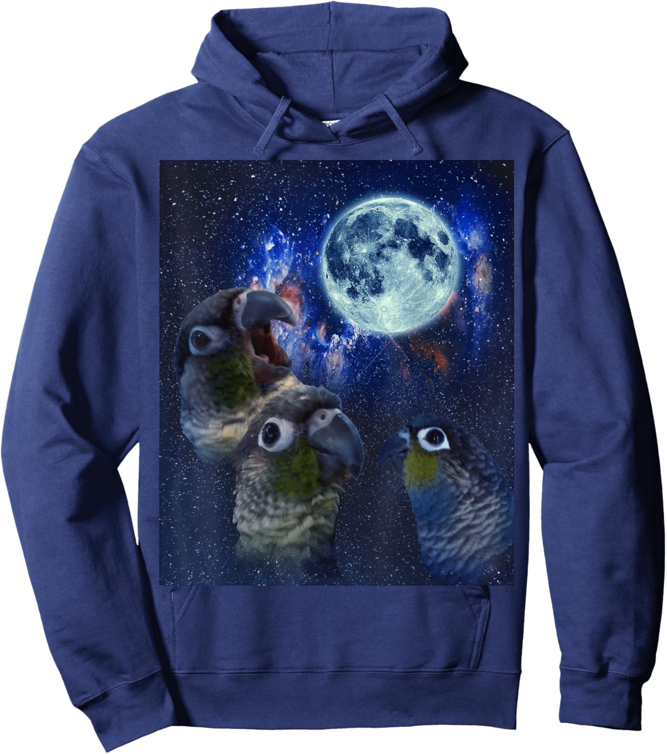 Conures howling at the moon Hoodie - Hoodie | Navy