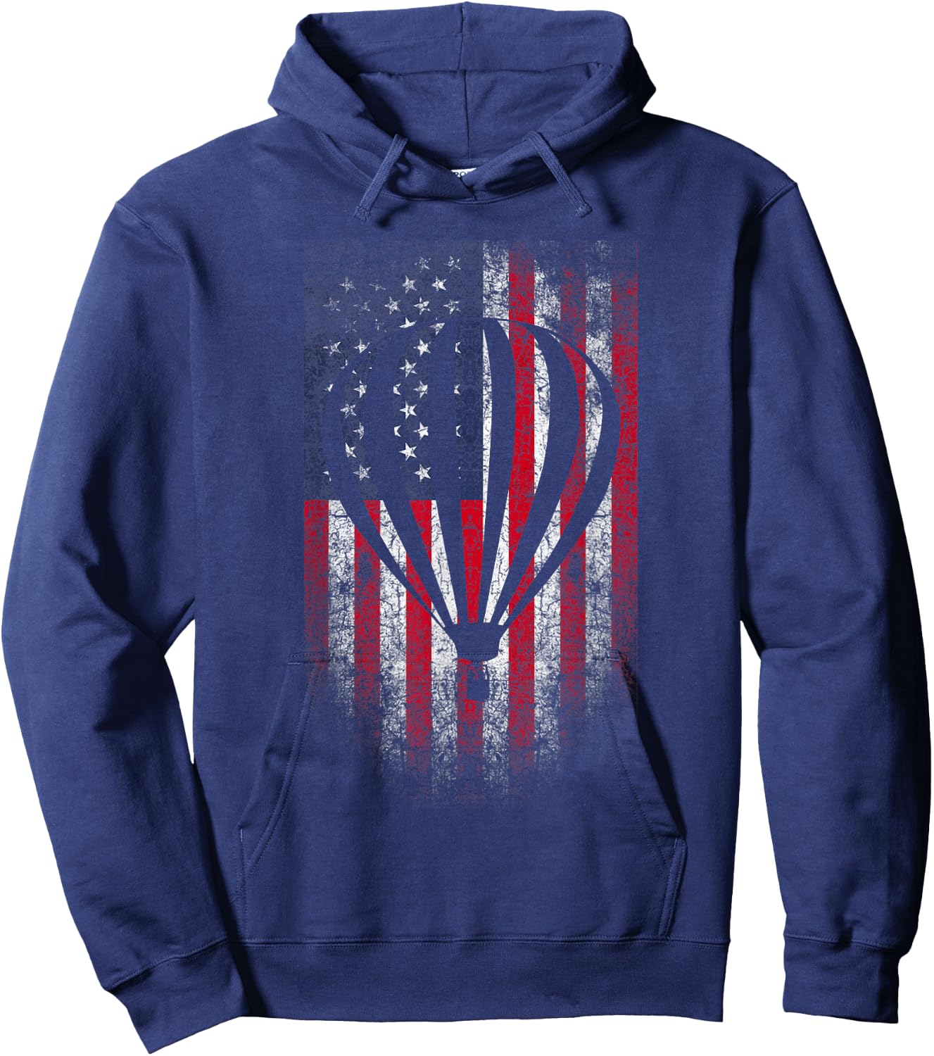 Hot Air Balloon Vintage USA Flag Hoodie - Hoodie | Navy